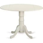 Juego de comedor redondo HomeStock de 5 piezas, lino blanco