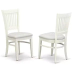 Juego de comedor redondo HomeStock de 5 piezas, lino blanco