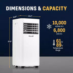 Newair 10,000 BTU Portable Air Conditioner, Dehumidifier, and Fan