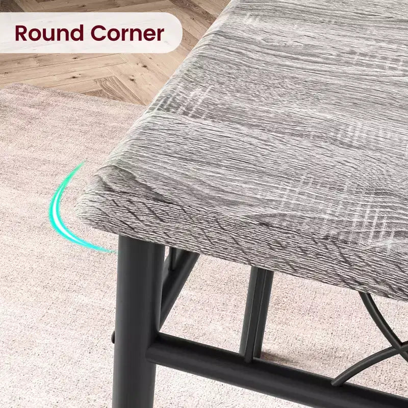 Juego de mesa de comedor, juego de mesa de cocina para 4 personas, juego de mesa de comedor de madera de 4 piezas con 4 sillas, juego de mesa rectangular de cocina para espacios pequeños
