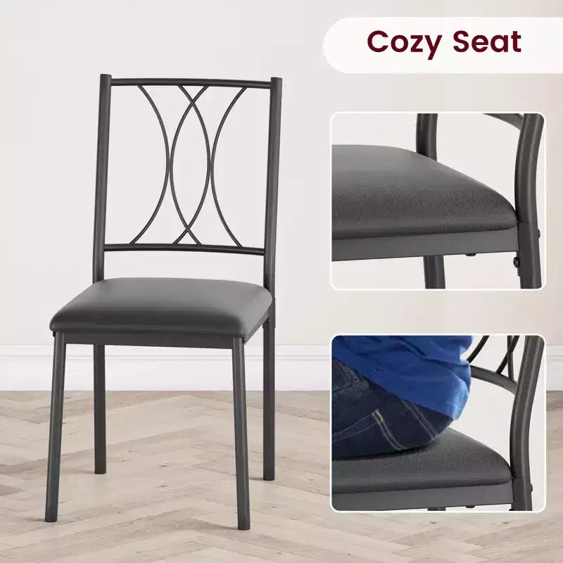 Juego de mesa de comedor, juego de mesa de cocina para 4 personas, juego de mesa de comedor de madera de 4 piezas con 4 sillas, juego de mesa rectangular de cocina para espacios pequeños