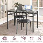 Juego de mesa de comedor, juego de mesa de cocina para 4 personas, juego de mesa de comedor de madera de 4 piezas con 4 sillas, juego de mesa rectangular de cocina para espacios pequeños
