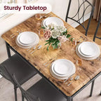 Juego de mesa de comedor, juego de mesa de cocina para 4 personas, juego de mesa de comedor de madera de 4 piezas con 4 sillas, juego de mesa rectangular de cocina para espacios pequeños