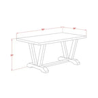 Mesa de comedor HomeStock estilo V de 36 x 60 pulgadas