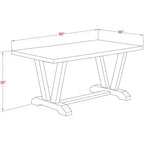 Mesa de comedor HomeStock estilo V de 36 x 60 pulgadas
