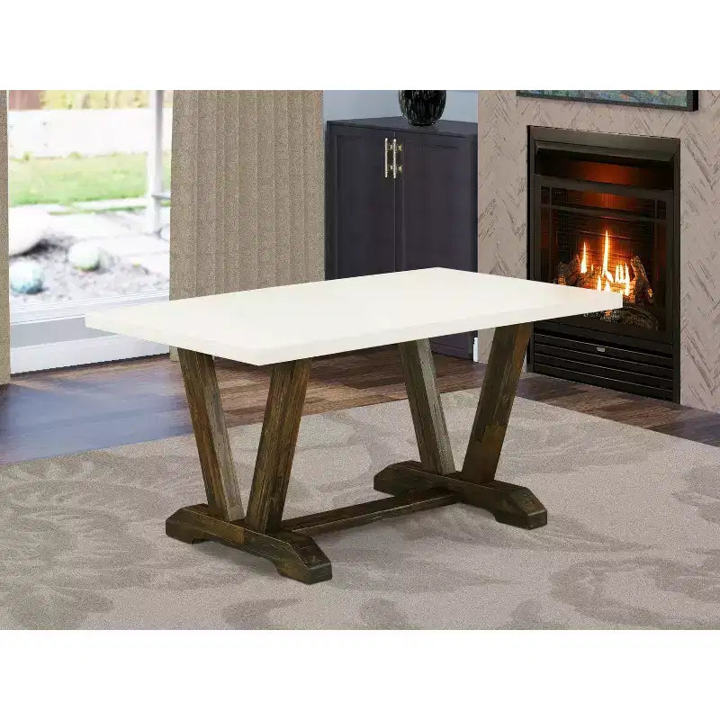Mesa de comedor HomeStock estilo V de 36 x 60 pulgadas