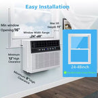 Window Air Conditioner 10000 BTU, 3 in 1 Ac Window Unit for Room Cools up to 450 Sq.Ft, Energy Saving mode,3 Fan Speeds & Quiet Operation