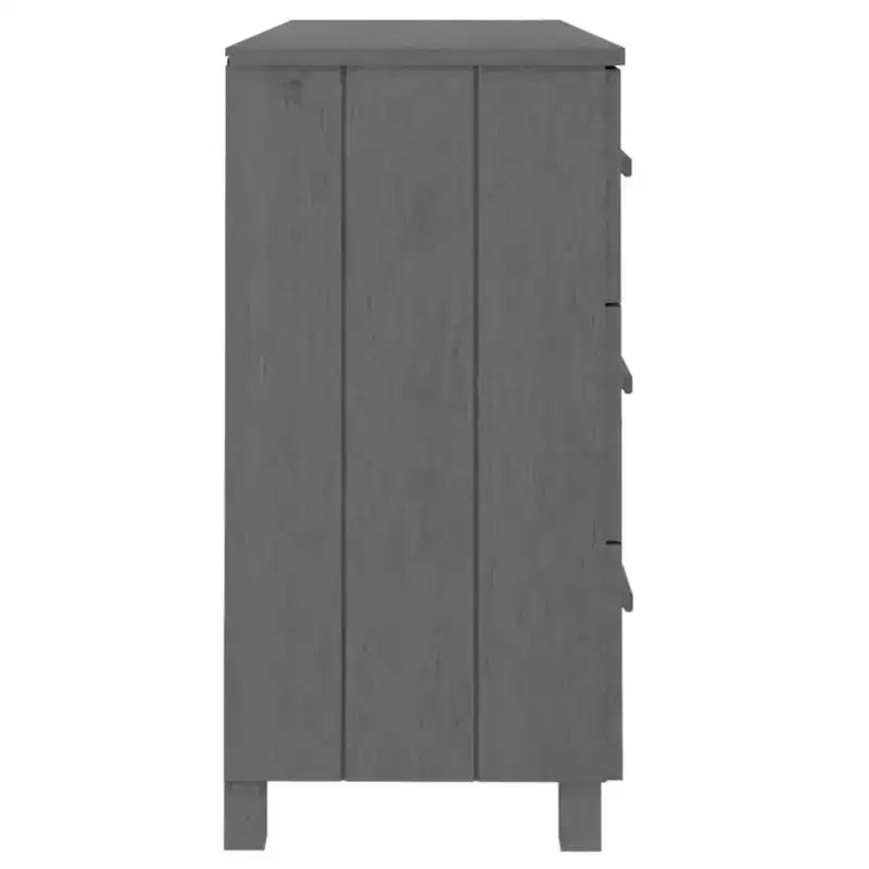 vidaXL Cajonera HAMAR gris oscuro 44,5x15,7x31,5 cm madera maciza de pino