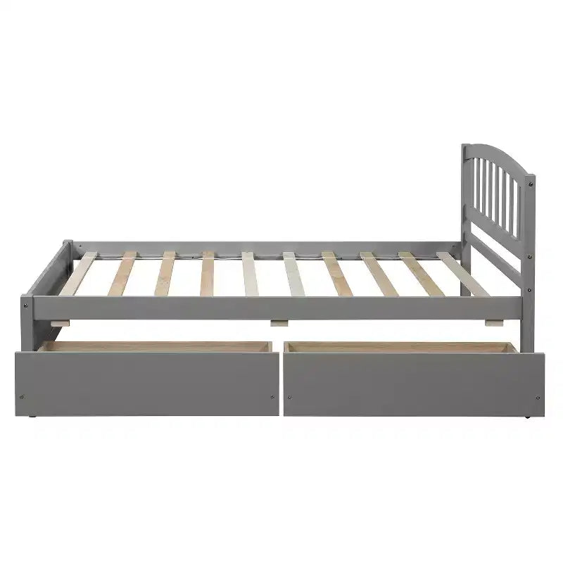 Cama de plataforma tamaño Twin Whisen de diseño elegante con dos cajones y cabecero