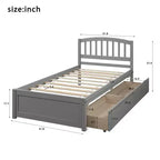 Cama de plataforma tamaño Twin Whisen de diseño elegante con dos cajones y cabecero