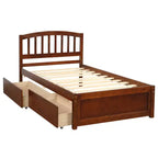 Cama de plataforma tamaño Twin Whisen de diseño elegante con dos cajones y cabecero