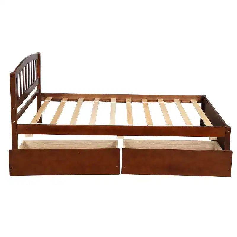 Cama de plataforma tamaño Twin Whisen de diseño elegante con dos cajones y cabecero