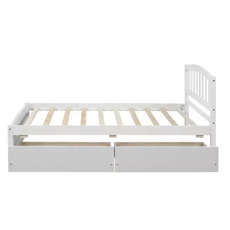 Cama de plataforma tamaño Twin Whisen de diseño elegante con dos cajones y cabecero