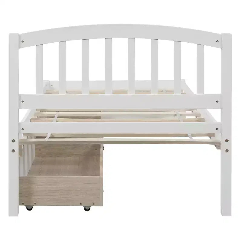 Cama de plataforma tamaño Twin Whisen de diseño elegante con dos cajones y cabecero