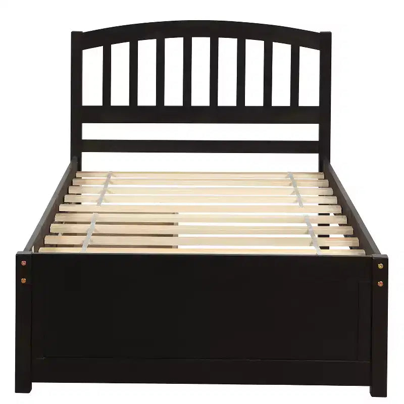 Cama de plataforma tamaño Twin Whisen de diseño elegante con dos cajones y cabecero