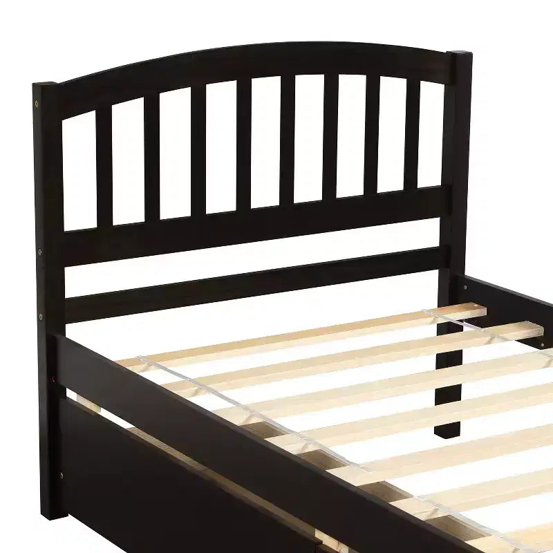 Cama de plataforma tamaño Twin Whisen de diseño elegante con dos cajones y cabecero
