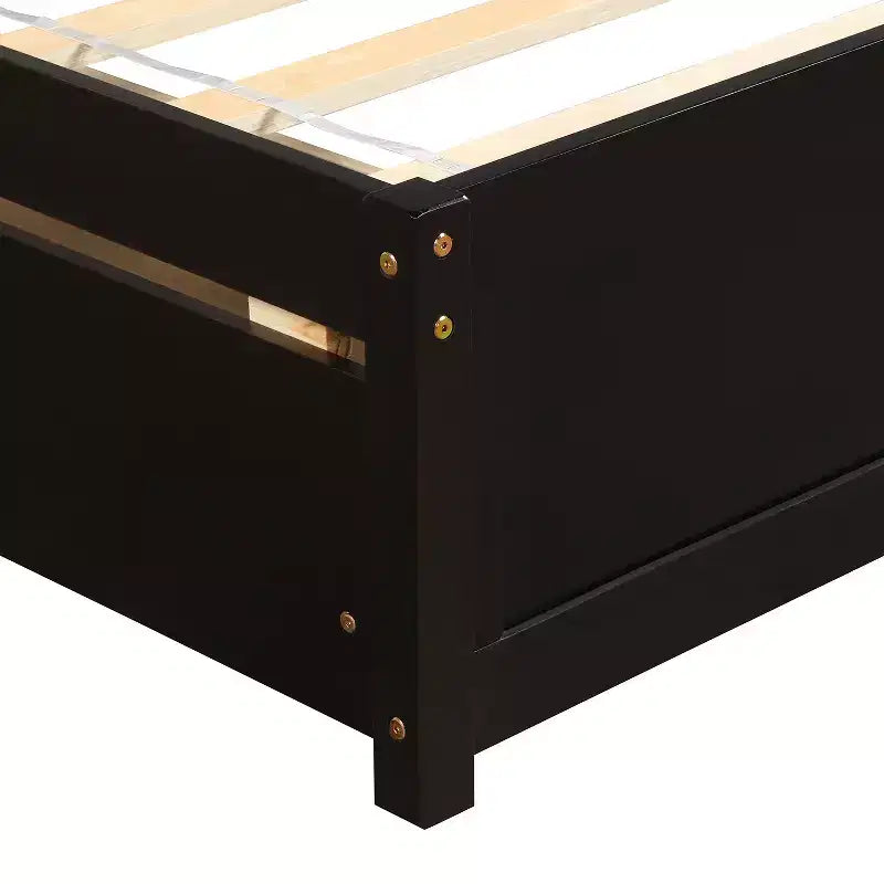 Cama de plataforma tamaño Twin Whisen de diseño elegante con dos cajones y cabecero