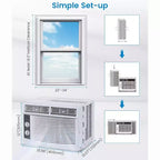 Garvee 5000 BTU Window Air Conditioner with Mechanical Controls and Reusable Filter, White
