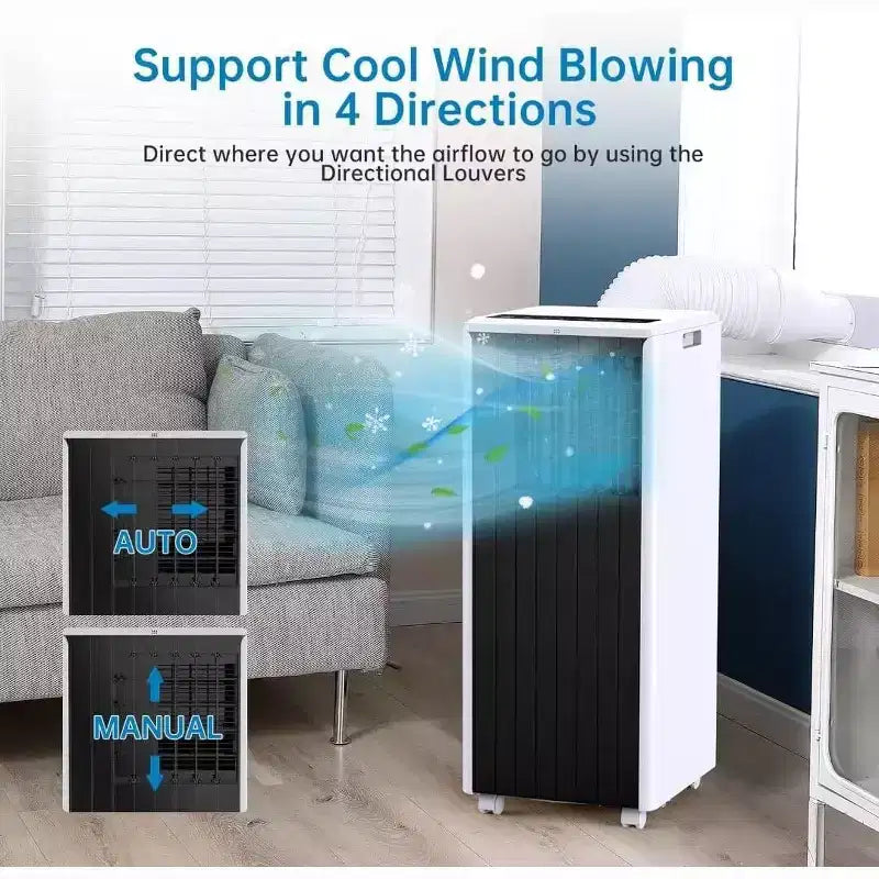 Garvee 8000 BTU Portable Air Conditioner, 3-in-1 AC Unit With Remote Control & Dehumidifier, Black
