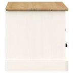vidaXL Mueble de TV VIGO de Madera Maciza de Pino Blanca, Centro de Entretenimiento - 105,9x40x40 cm con Cajón, Estante Abierto y Armario, Fácil de Limpiar