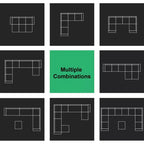 Sofá modular Belffin de terciopelo capitoné en forma de L con chaise reversible, sofá seccional modular convertible con otomana de almacenamiento