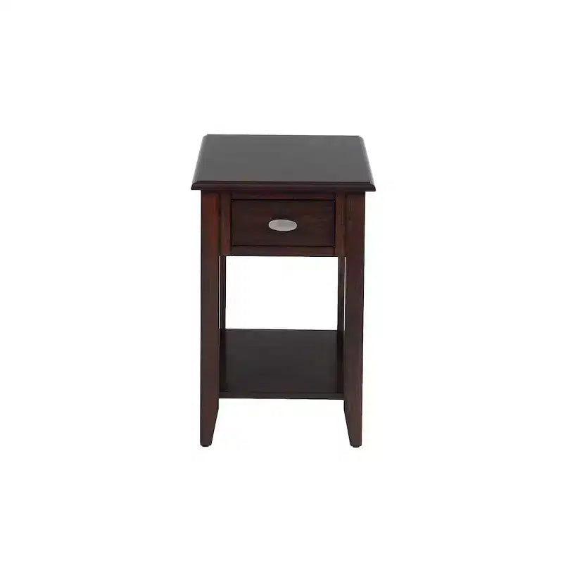 Jofran,Merlot Warm Contemporary Side Table- Brown Color