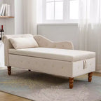 Zeus y Ruta Chaise Lounge Moderno Tapizado con Brazos Enrollados, Sofá Interior, Sillón Terciopelo con Almacenamiento y Almohada
