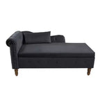 Zeus y Ruta Chaise Lounge Moderno Tapizado con Brazos Enrollados, Sofá Interior, Sillón Terciopelo con Almacenamiento y Almohada