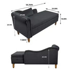 Zeus y Ruta Chaise Lounge Moderno Tapizado con Brazos Enrollados, Sofá Interior, Sillón Terciopelo con Almacenamiento y Almohada