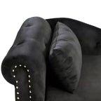 Zeus y Ruta Chaise Lounge Moderno Tapizado con Brazos Enrollados, Sofá Interior, Sillón Terciopelo con Almacenamiento y Almohada