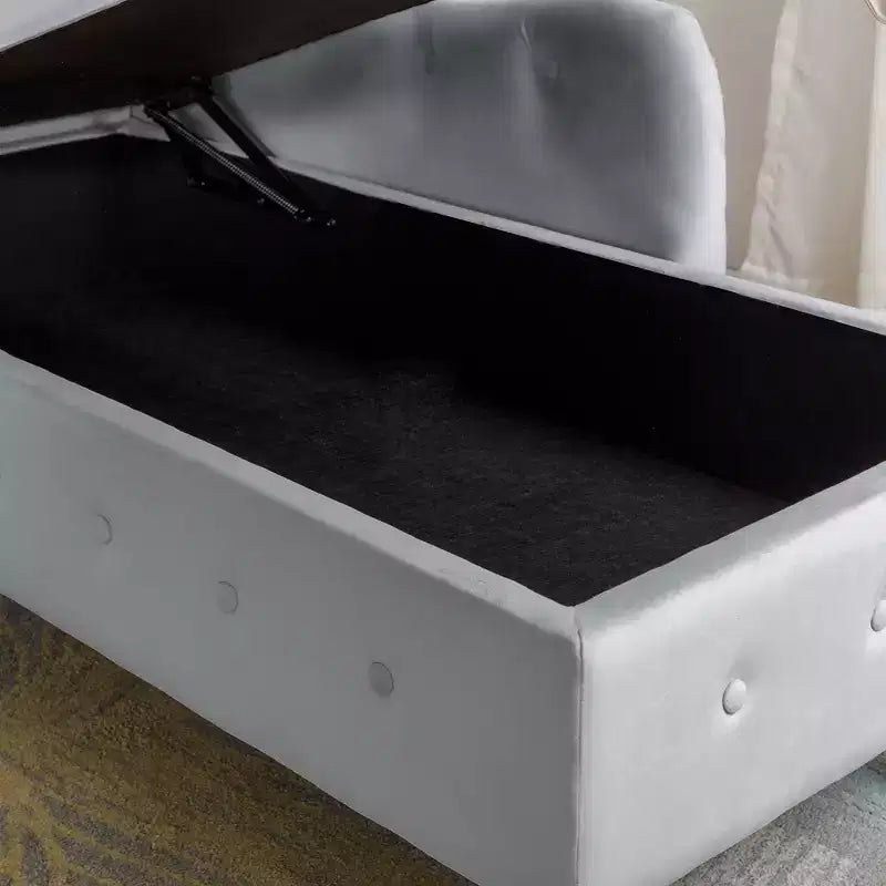 Zeus y Ruta Chaise Lounge Moderno Tapizado con Brazos Enrollados, Sofá Interior, Sillón Terciopelo con Almacenamiento y Almohada