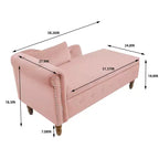 Zeus y Ruta Chaise Lounge Moderno Tapizado con Brazos Enrollados, Sofá Interior, Sillón Terciopelo con Almacenamiento y Almohada