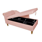 Zeus y Ruta Chaise Lounge Moderno Tapizado con Brazos Enrollados, Sofá Interior, Sillón Terciopelo con Almacenamiento y Almohada