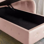 Zeus y Ruta Chaise Lounge Moderno Tapizado con Brazos Enrollados, Sofá Interior, Sillón Terciopelo con Almacenamiento y Almohada