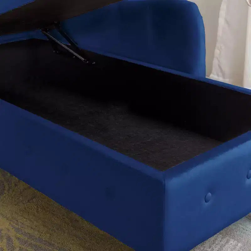 Zeus y Ruta Chaise Lounge Moderno Tapizado con Brazos Enrollados, Sofá Interior, Sillón Terciopelo con Almacenamiento y Almohada