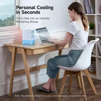 HiCOZY Portable Air Cooling Fan with Mister, Mini AC Air Cooler Humidifier for Desktop