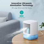 HiCOZY Portable Air Cooling Fan with Mister, Mini AC Air Cooler Humidifier for Desktop