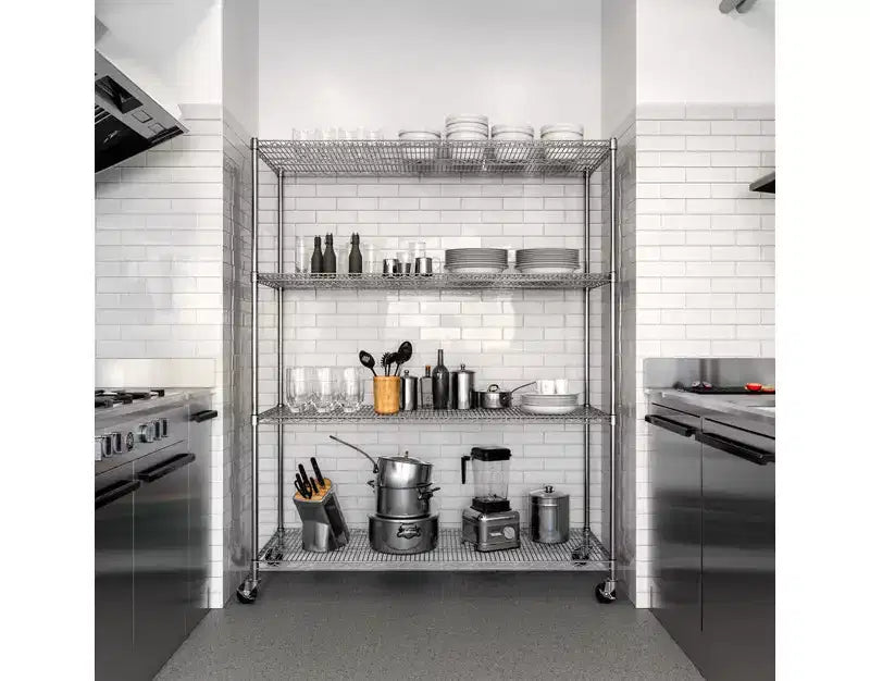 Estantería de alambre de acero ultra resistente de 4 niveles de 60 x 24 de Seville Classics