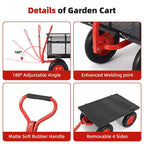 Carro de jardín basculante de acero de 880 lb/1400 lb, carro utilitario basculante de jardín de servicio pesado, carro utilitario de metal, ruedas de 10 pulgadas, perfecto para jardín, granja, patio