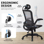 Silla de oficina FDW con respaldo alto, giratoria, de malla, con altura ajustable