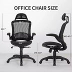 Silla de oficina FDW con respaldo alto, giratoria, de malla, con altura ajustable