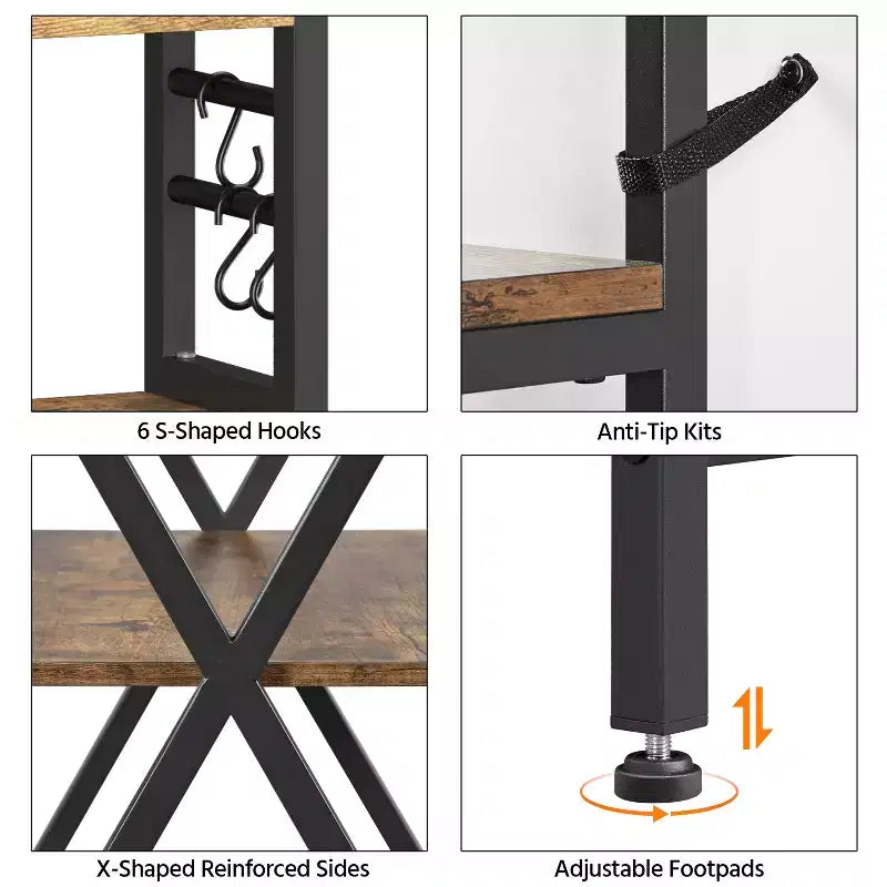 Yaheetech Estante de panadero de 6 niveles con patas ajustables para cocina