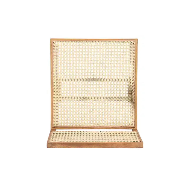 Silla de comedor sin brazos Christopher Knight Home Sepp de madera de caucho y ratán con patas en forma de V (juego de 2)