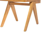 Silla de comedor sin brazos Christopher Knight Home Sepp de madera de caucho y ratán con patas en forma de V (juego de 2)