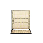 Silla de comedor sin brazos Christopher Knight Home Sepp de madera de caucho y ratán con patas en forma de V (juego de 2)