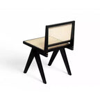 Silla de comedor sin brazos Christopher Knight Home Sepp de madera de caucho y ratán con patas en forma de V (juego de 2)