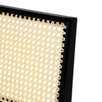 Silla de comedor sin brazos Christopher Knight Home Sepp de madera de caucho y ratán con patas en forma de V (juego de 2)