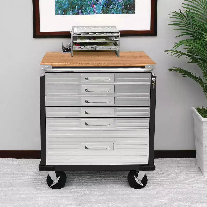 Seville Classics UltraHD Gabinete con 6 cajones de cierre suave, 28 x 25 x 34.5