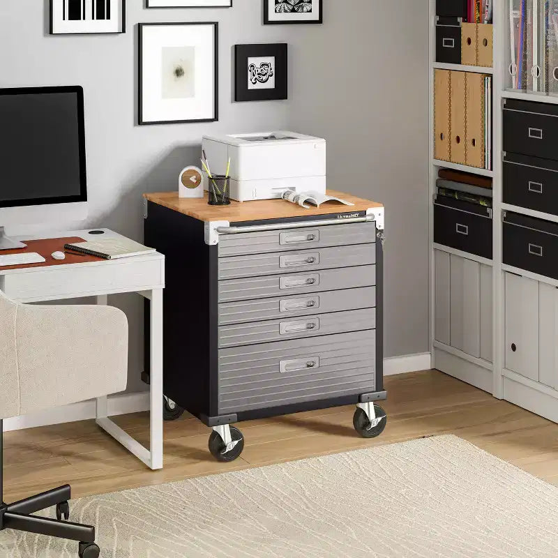 Seville Classics UltraHD Gabinete con 6 cajones de cierre suave, 28 x 25 x 34.5