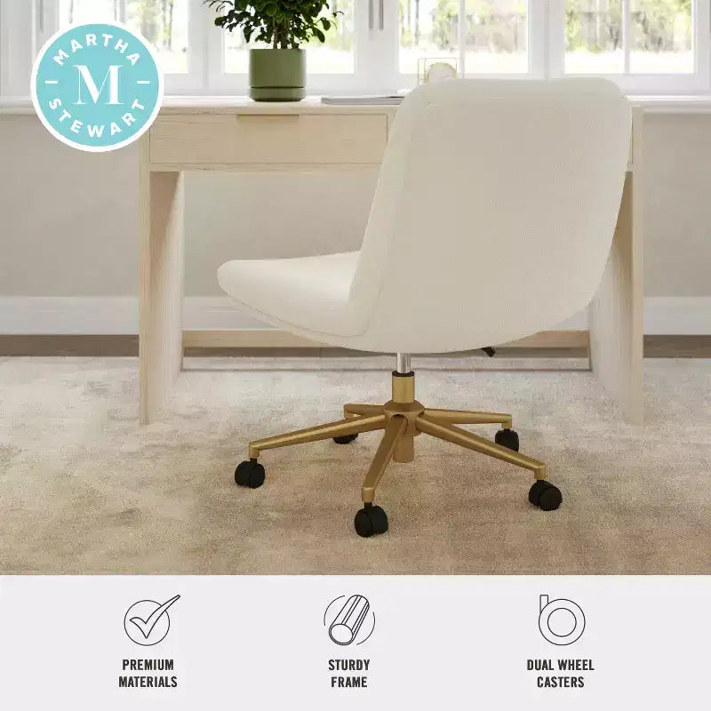 Silla de oficina tapizada Eloise de Martha Stewart